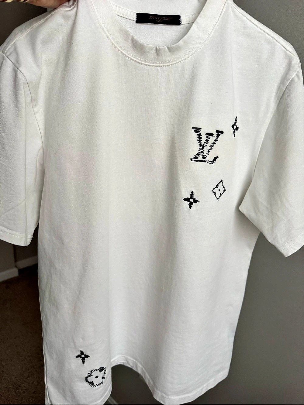 Louis Vuitton Embroidered Signature T-Shirt White Medium